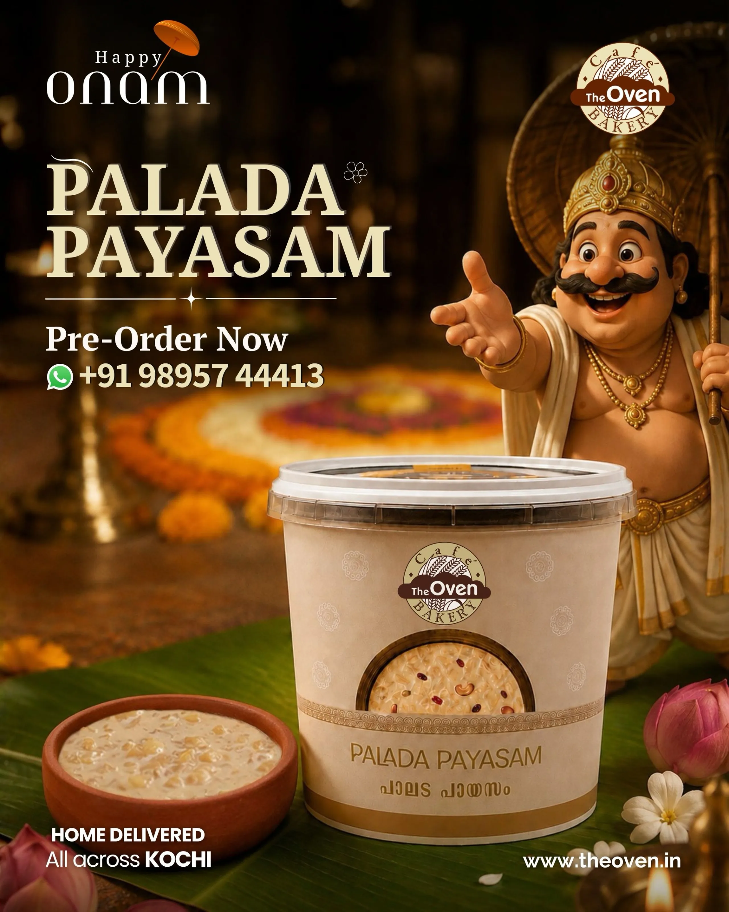 The payasam that makes Onam feel complete.

No Onam sadya is complete without a bowl of Palada Payasam — rich, creamy, and made the traditional way with soft rice ada and pure milk.

Celebrate the festival of abundance with a taste that feels just like home.

📞 Pre-order today: +91 98957 44413
🛵 Get authentic Palada Payasam delivered fresh to your doorstep across Kochi.

#theovenkochi #paladapayasam #onam2026 #onamspecial #onampayasam 

The Oven Cafe & Bakery | Onam Special Palada Payasam | The Oven Palada Payasam | Best Payasam For Onam Sadhya | Bulk Order Palada Payasam For Onam | Cake Shop Kochi Delivery | Best Cafe in Kochi | Cakes and Pastries Near Me