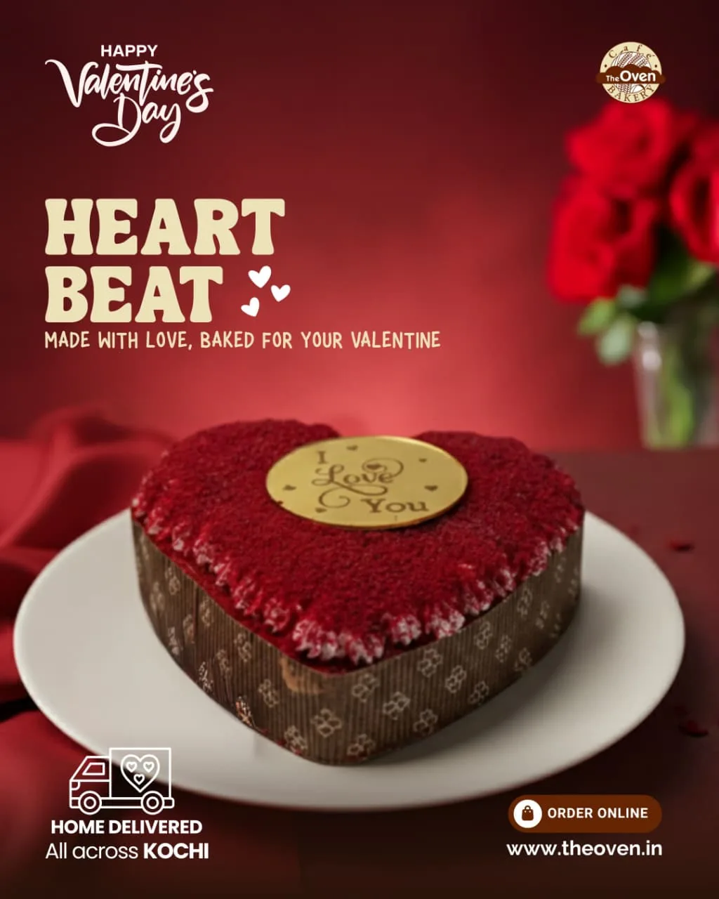 Made with love, baked for your Valentine.❤️✨

This Valentine’s Day, let your cake speak for you with our Heart Beat Cake. 

A simple and sincere gesture to show your favorite person exactly how much they mean to you. 

Tap the link in bio or visit www.theoven.in to grab yours. 🛵🏠

#TheOven #TheOvenKochi #orderonline #heartbeatcake 

The Oven Cafe & Bakery | Valentine’s Day 2026 | Valentine Cake in Kochi | Valentine’s Day Gift | Cake Shop Kochi Delivery | Valentine Theme Cake | Heart Shaped Cake