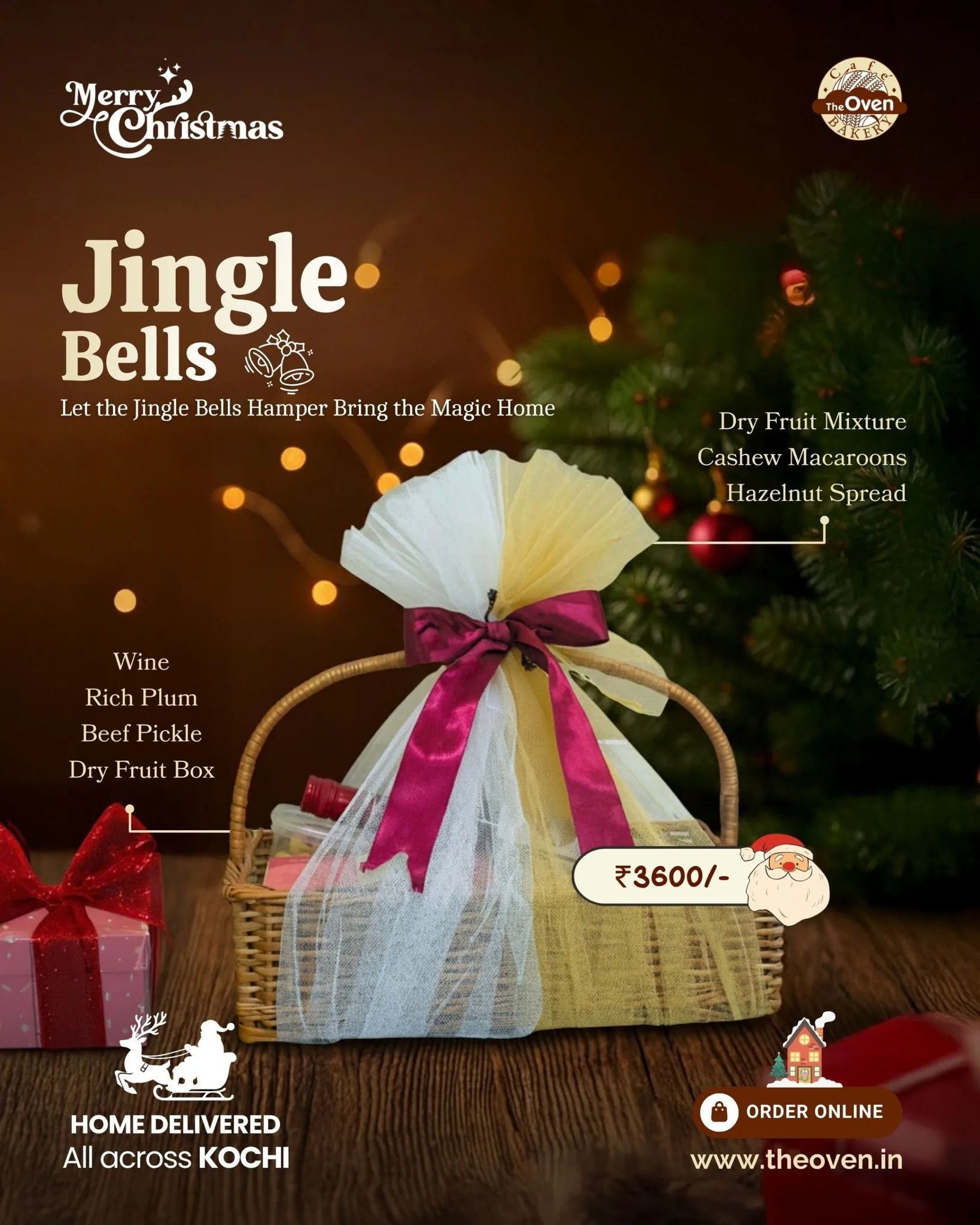 The season of giving just got a whole lot tastier.✨

Our ‘Jingle Bells Hamper’ is curated to bring the Christmas spirit home with every unboxing. 🎁🎄

Send a bundle of happiness that says "Merry Christmas" in the most delicious way possible. ❤️

Order at www.theoven.in for doorstep delivery across Kochi. 🛵

#TheOven #TheOvenKochi #christmashampers2025 #christmas2025 #christmashampers #christmascake #kochi #ernakulam #PlumCake #ChristmasSpecial #orderonline