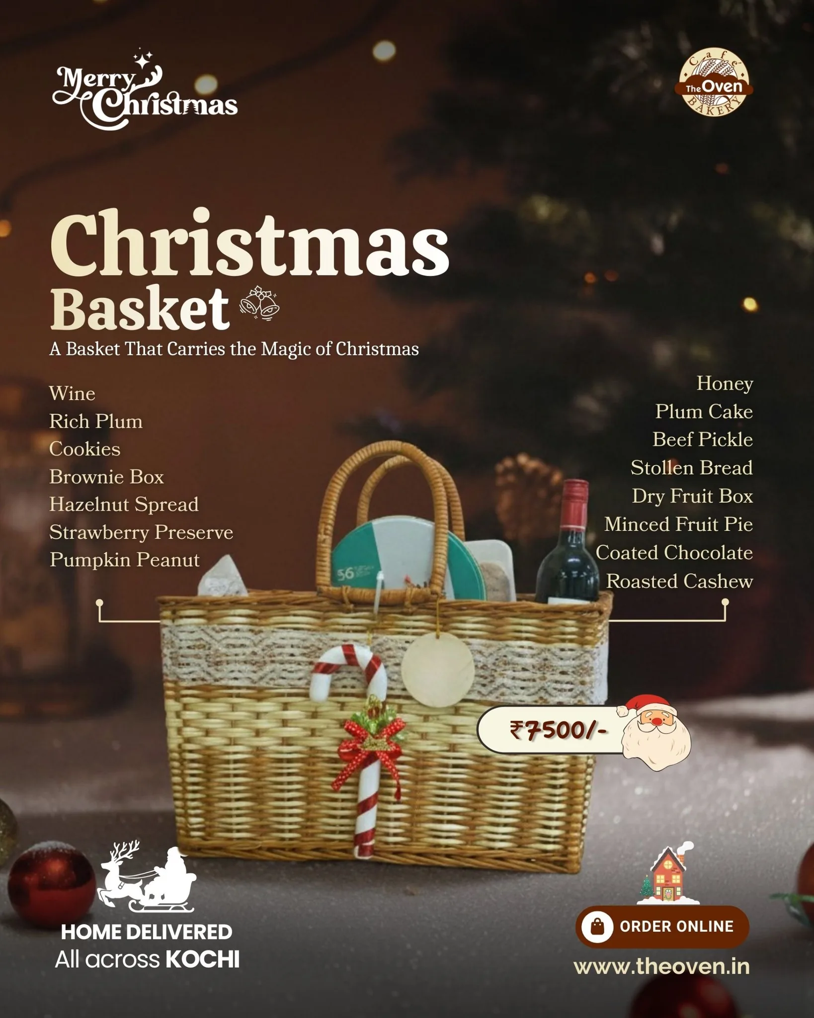 Why settle for a simple gift when you can give a whole celebration? 🎄✨

Our ‘Christmas Basket’ is the ultimate gesture of love, luxury, and festive cheer for those who deserve the extraordinary. ❤️🎁

Experience the magic of Christmas in its grandest form.🌟

Tap the link in bio to order your Christmas Basket at www.theoven.in for delivery across Kochi. 🛵

#TheOven #TheOvenKochi #christmashampers2025 #christmas2025 #christmashampers #christmascake #kochi #ernakulam #PlumCake #ChristmasSpecial #orderonline